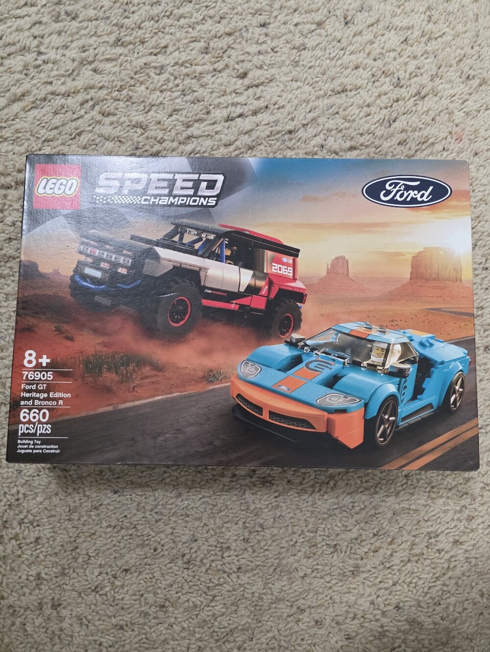 LEGO Speed Champions Ford GT Heritage Edition and Bronco R (76905) building set.